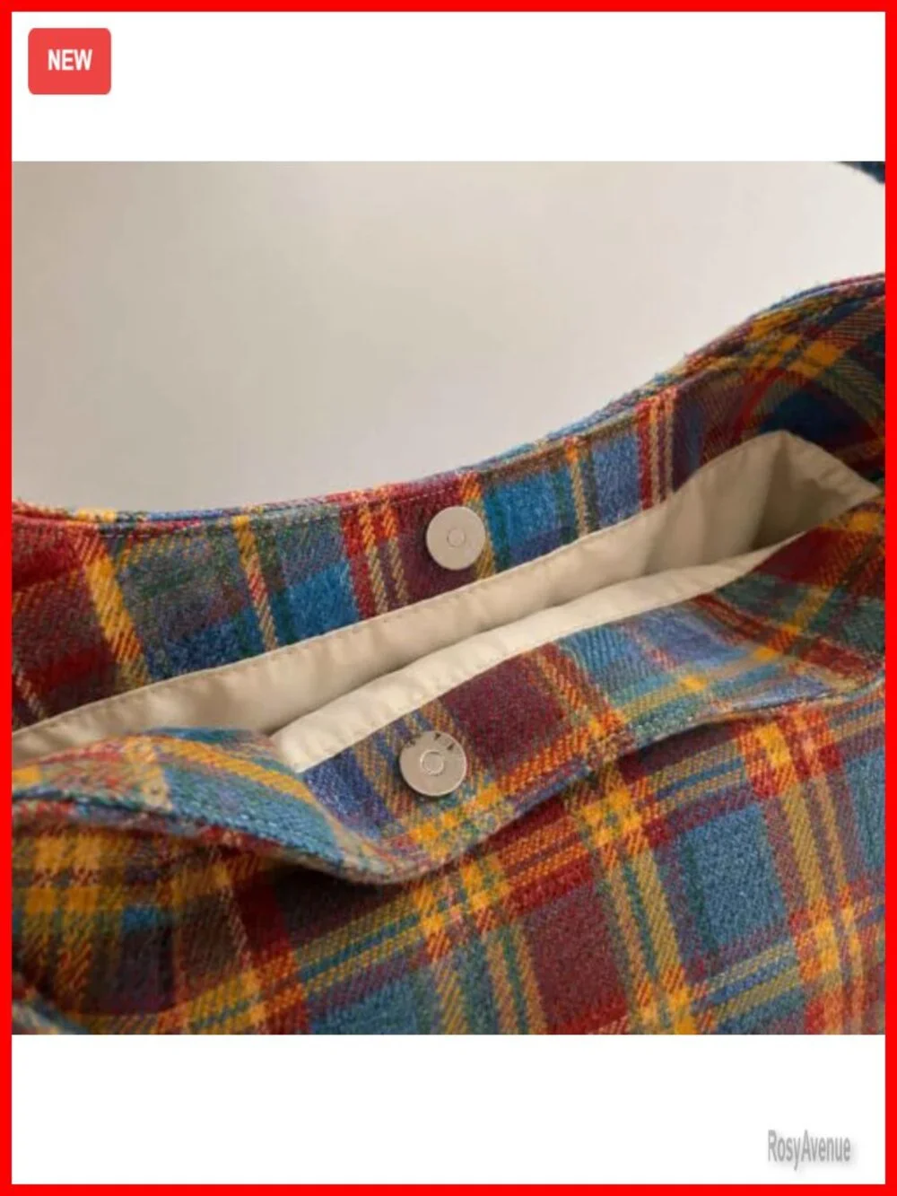 Tweed Plaid Hobo Slouchy Bag Patchwork Shoulder Purse